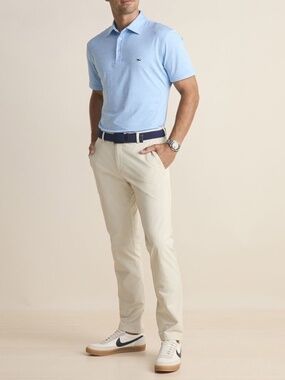 Vineyard Vines On The Go OTG Pants Men 38x32 Beige 5-Pocket Performance Stretch